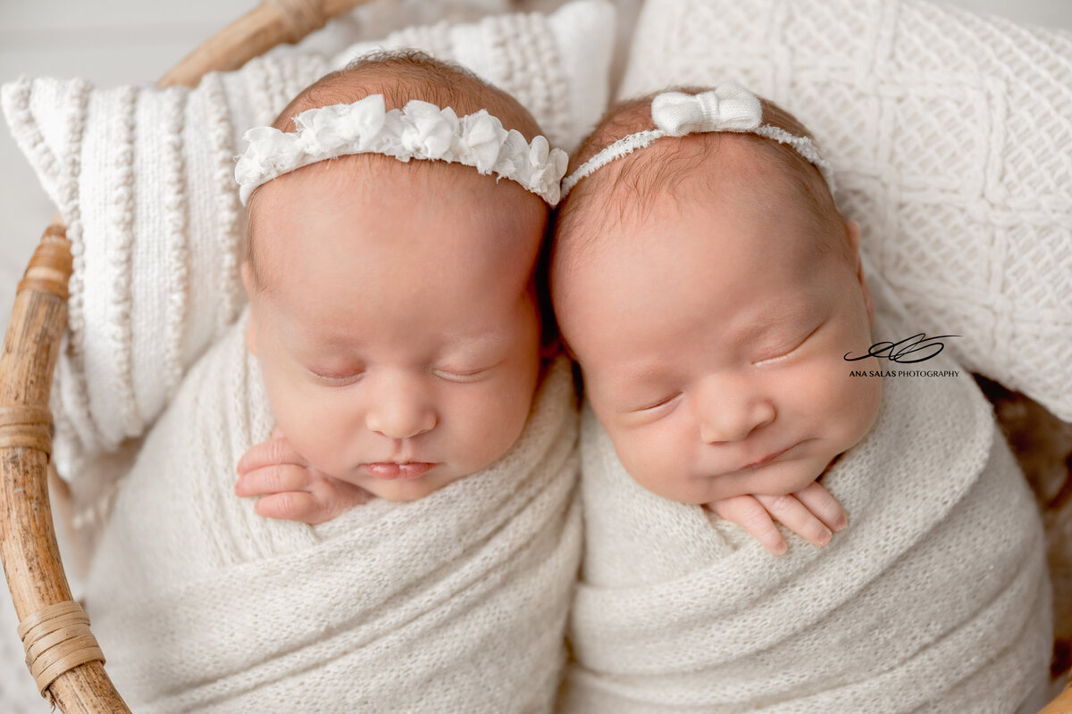 Edmonton Newborn Photography closeup shot baby twins