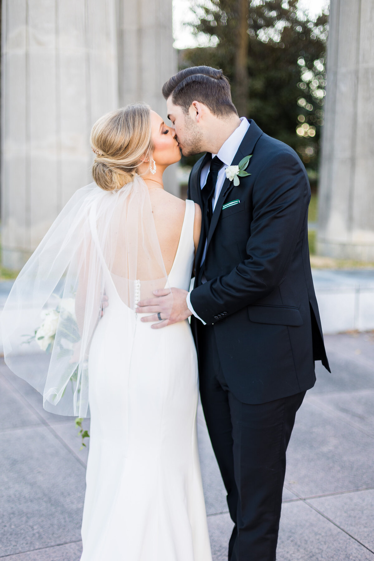 Bride and groom portraits at  Tennessee State Museum wedding, Nashville