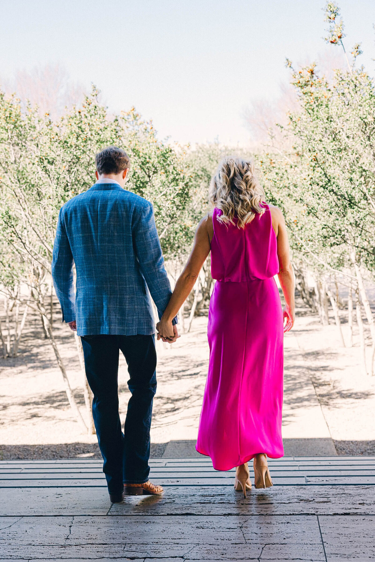 A wedding engagement session photo taken in Fort Worth Texas