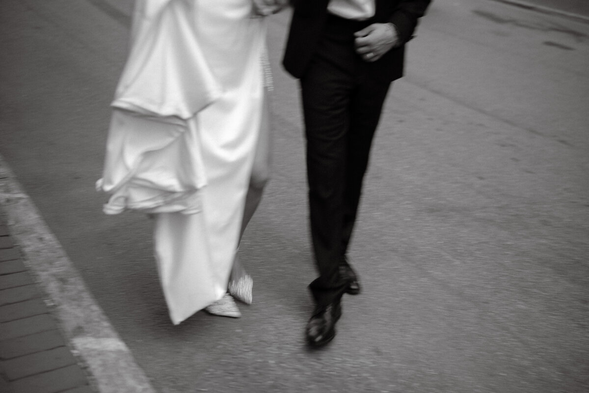 Savannah Elopement Couple walking in the rain