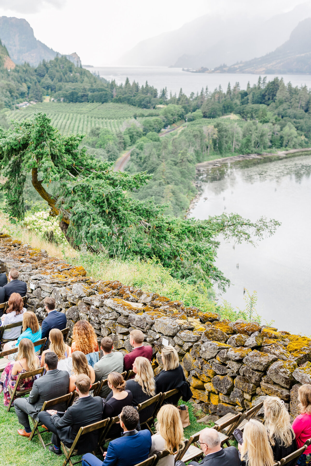 guests during outdoor ceremony in hood river oregon