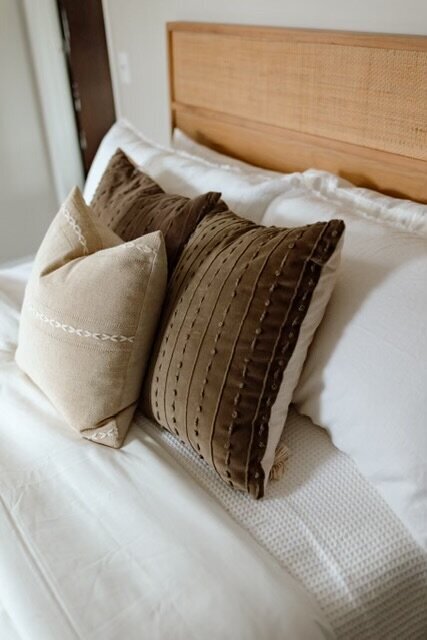 room - bed pillow closeup