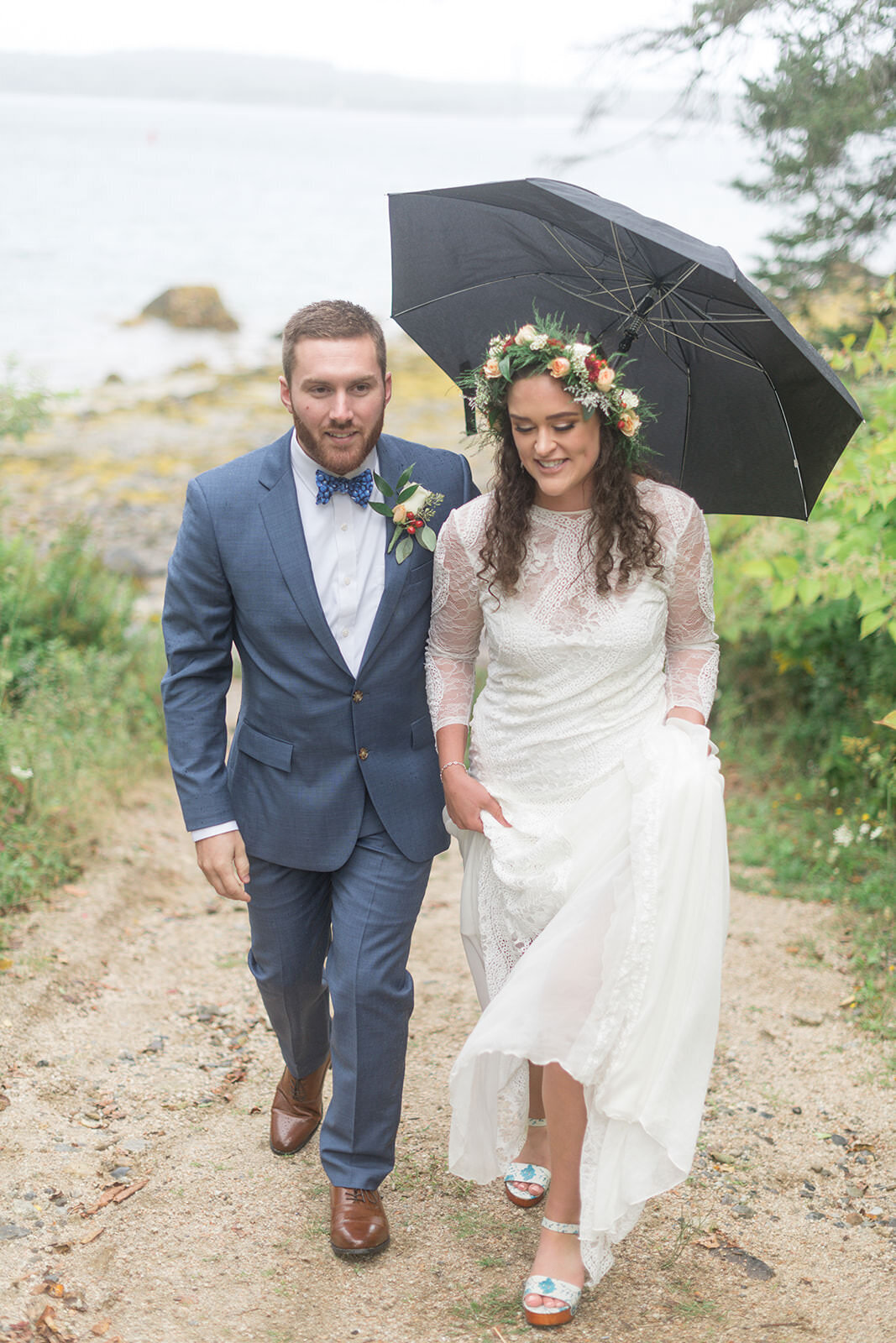 castine-wedding-bride-groom-rainy