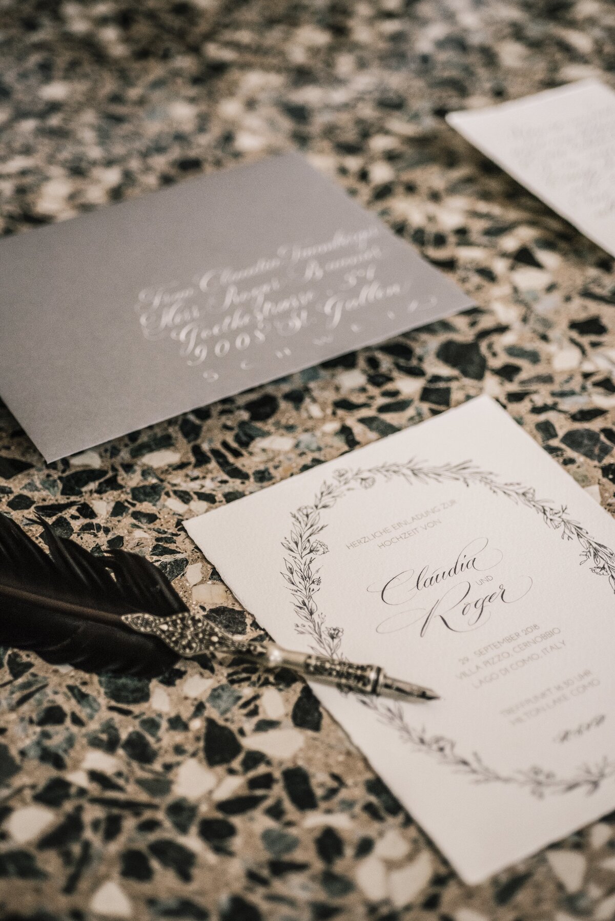 Luxury handwritten wedding stationary