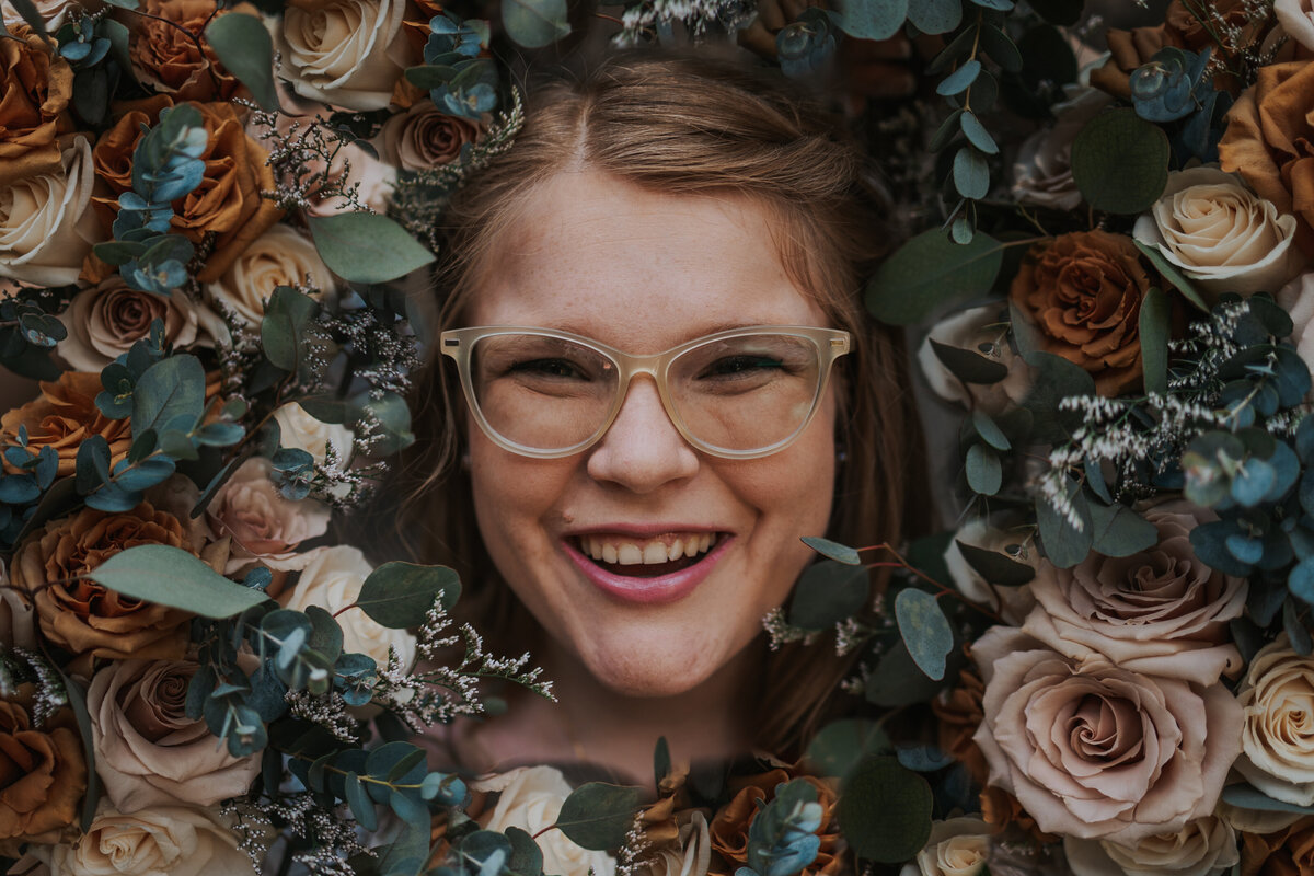 bride with a flower crown