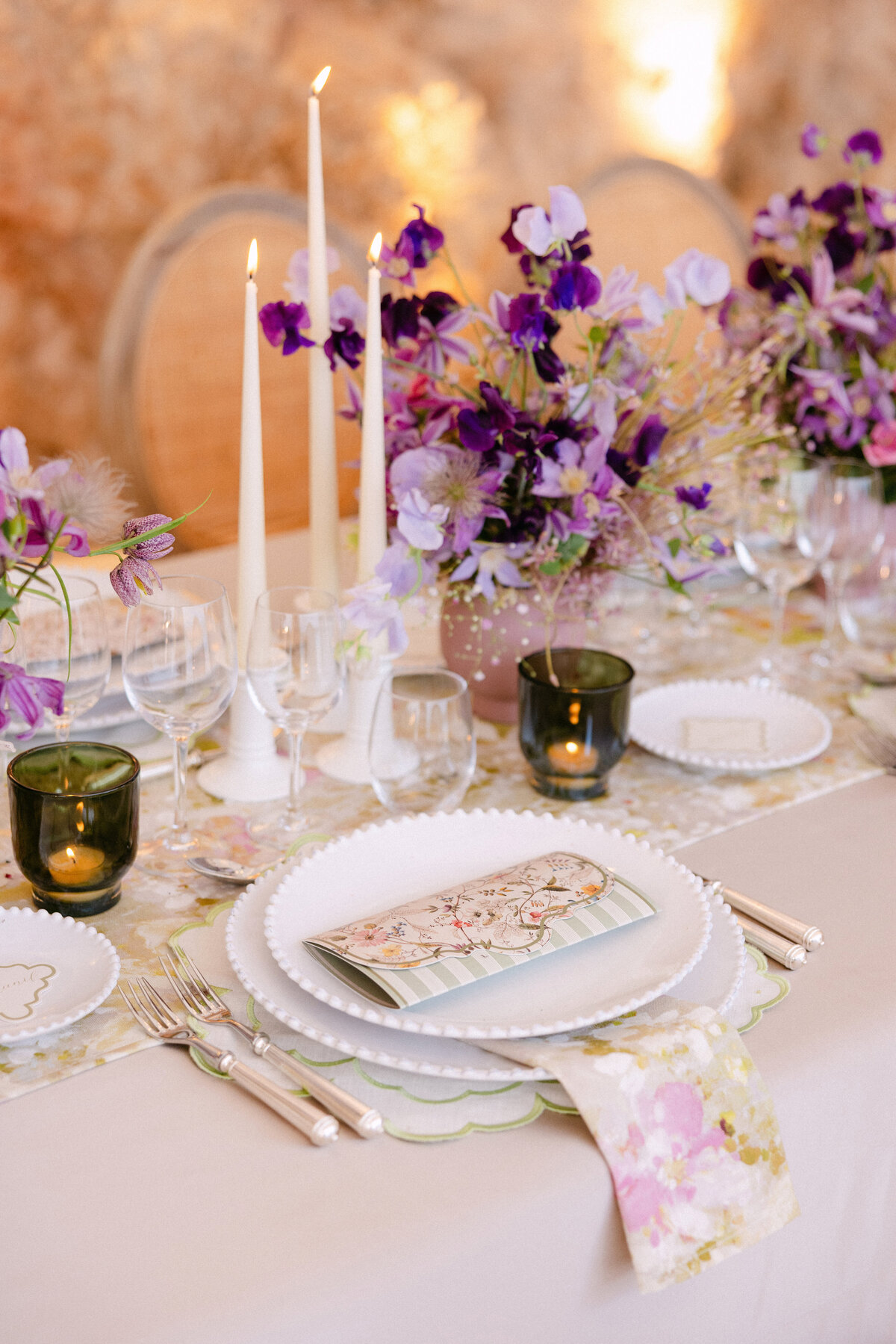 Romantic Tableware & Decoration wedding at le Grand Hotel du Cap Ferrat, A Four Seasons Hotel