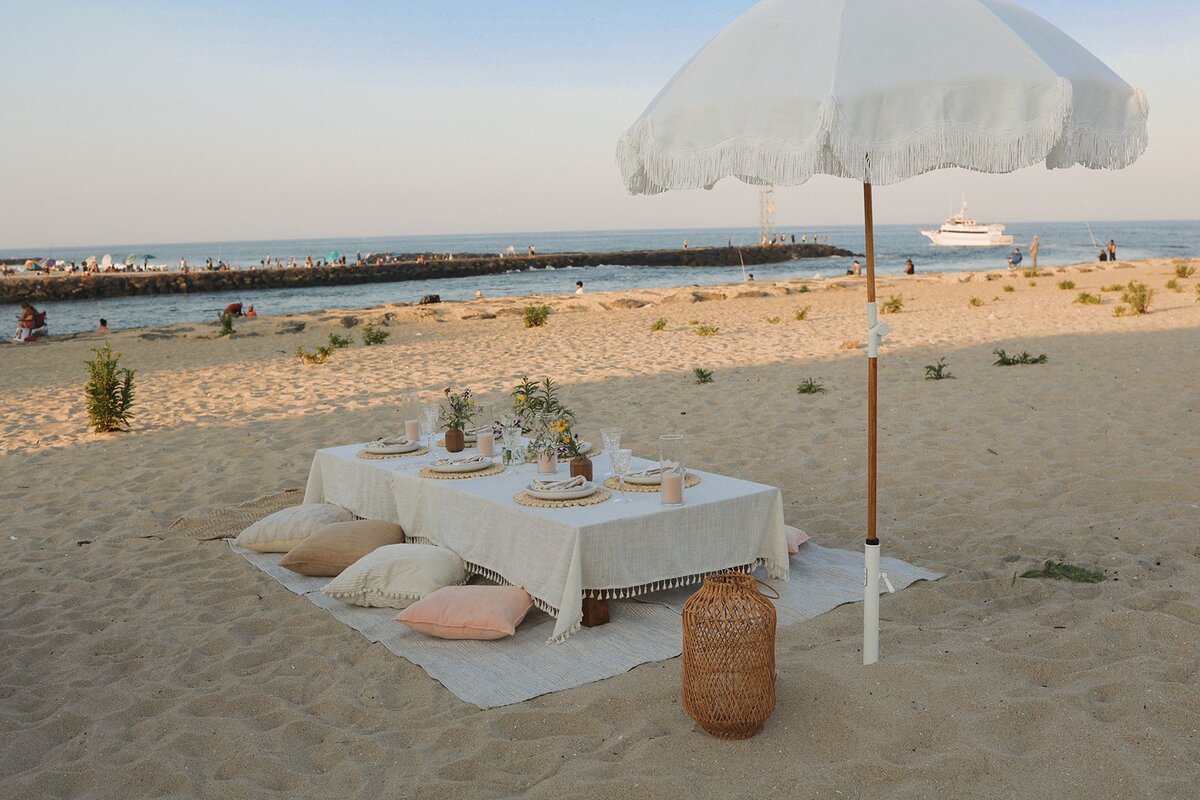 a picnic style proposal set up by Yours Truly, a New Jersey wedding planner and designer