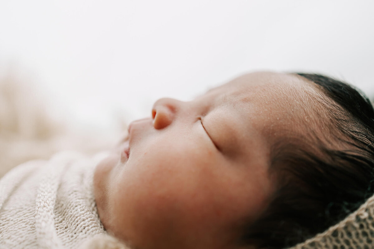 side profile of newborn baby boy