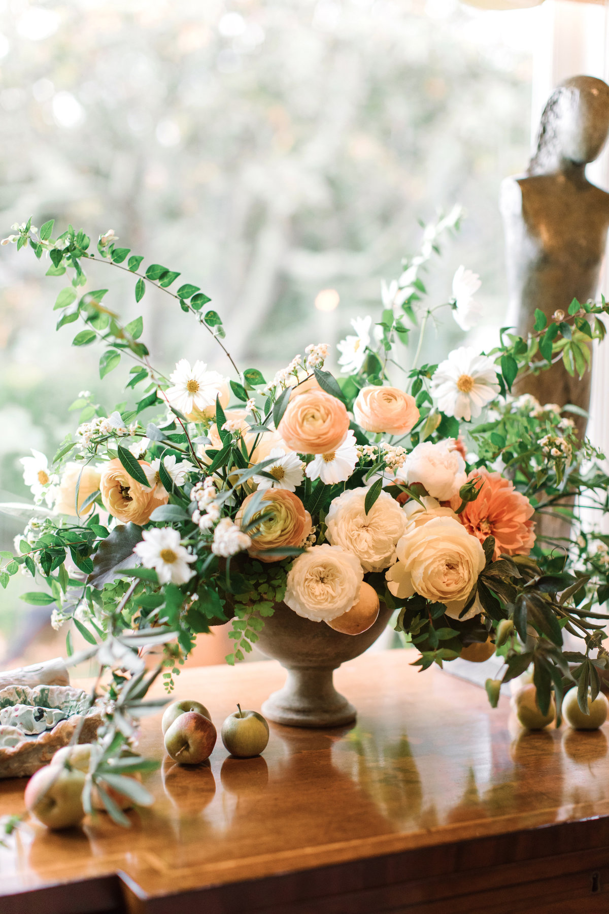 Flowers for wedding by Jenny Schneider Events at a private residence in Marin County, California.