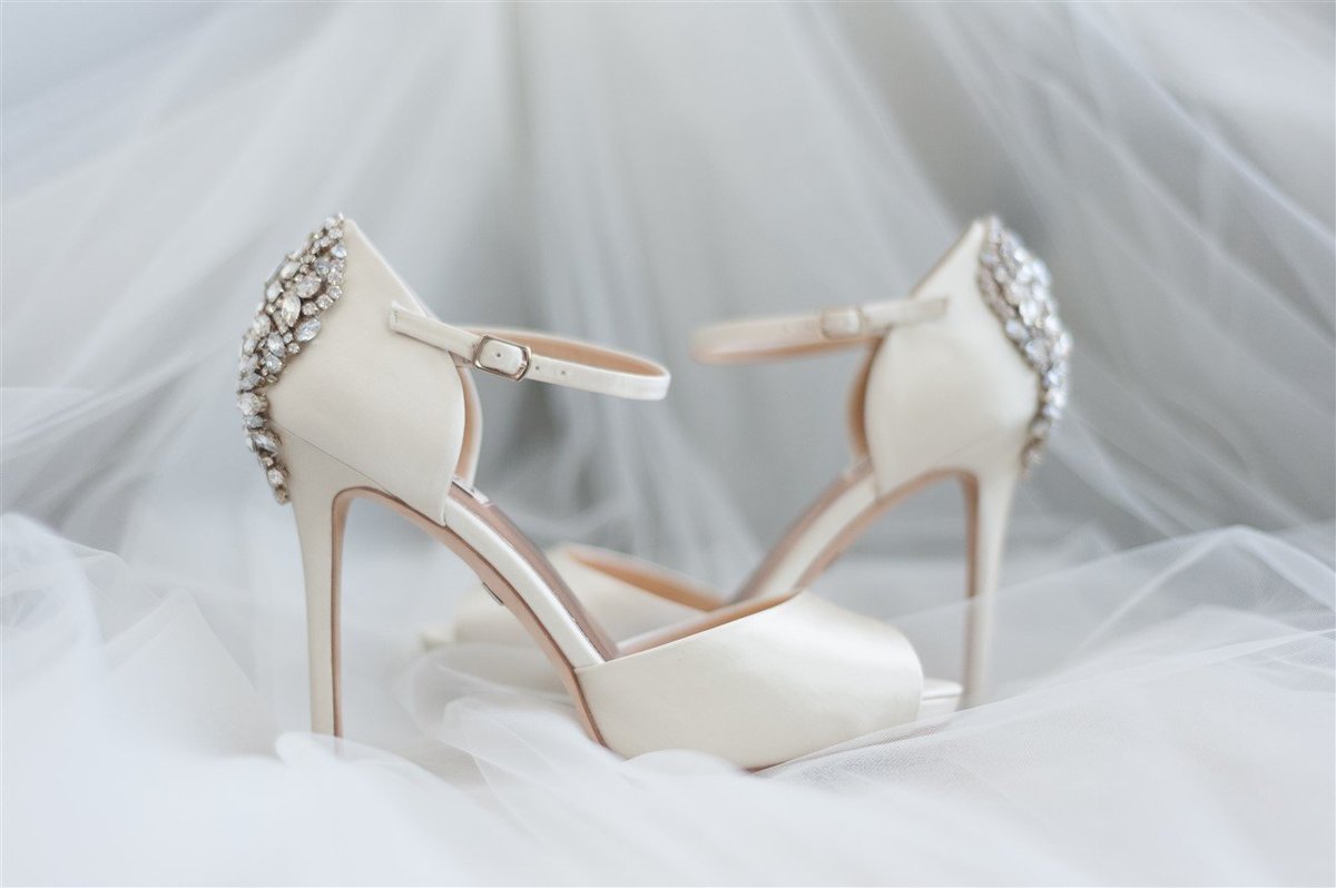 Badgley Mischka wedding shoes in Gastonia NC  at Separk Mansion