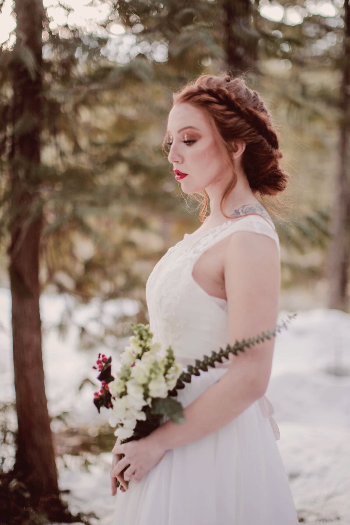 bride with snow