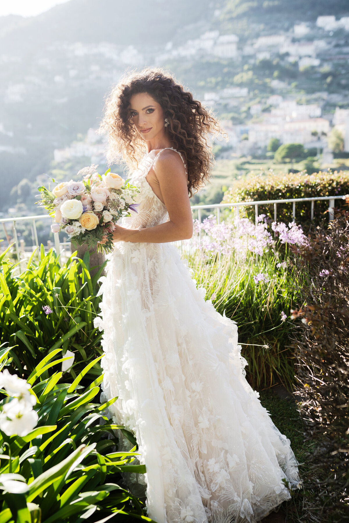 Luxury bride portrait in Ravello