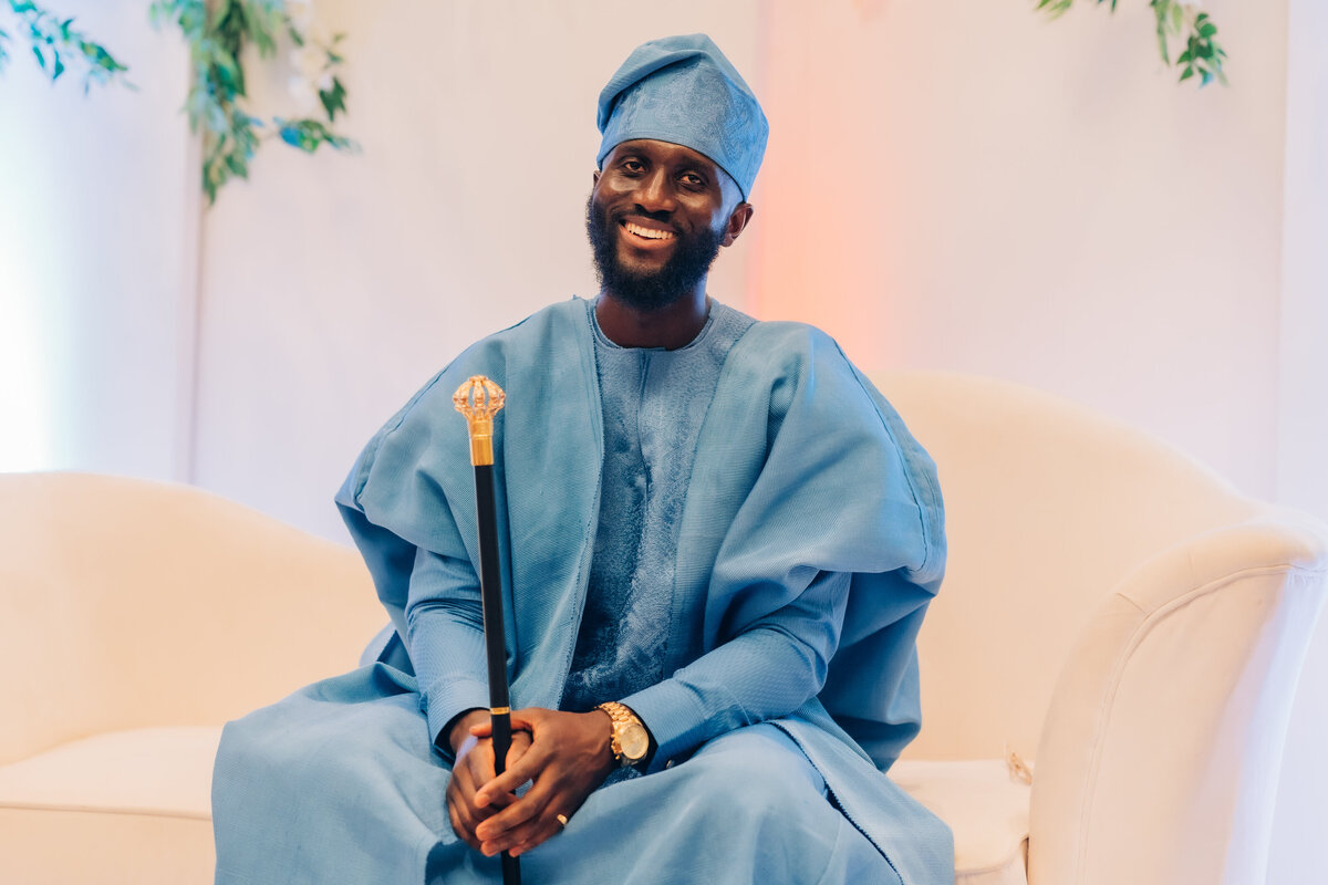 Tolu and Francis Oruka Events Wedding and event planners Toronto canada planner African Nigerian Ghana fusion  asoebi bella baby blue aso oke kente gele177