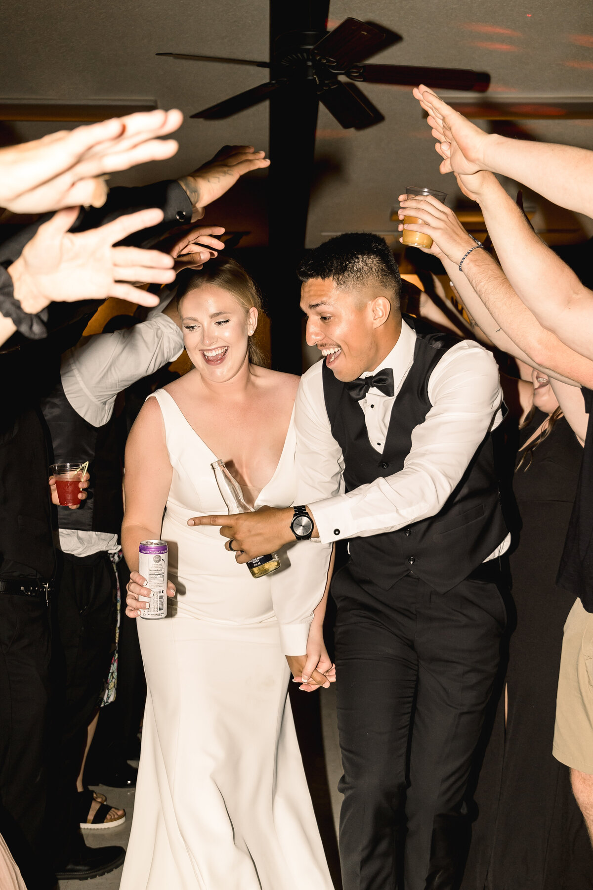 bride and groom at wedding reception in Osakis MN