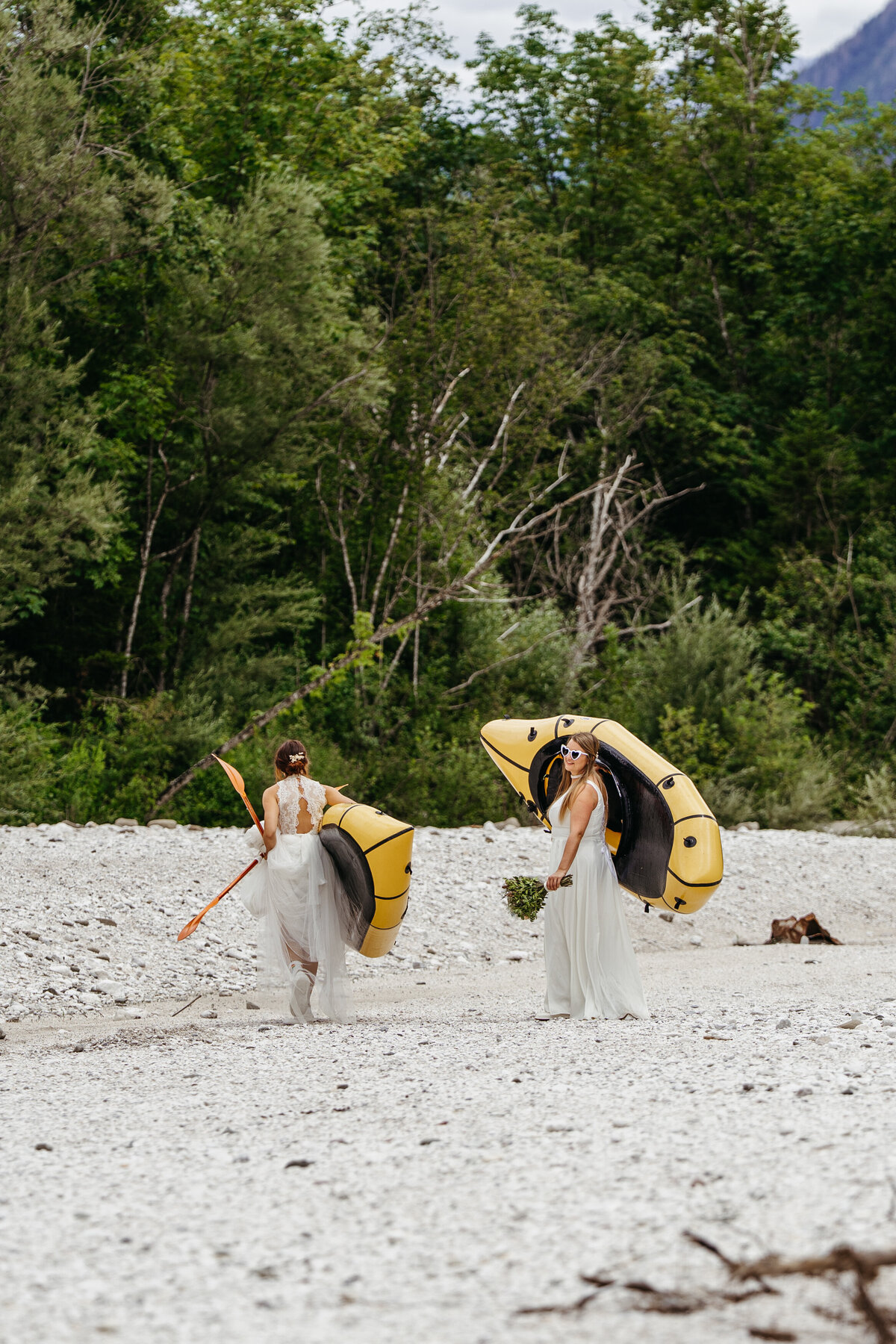 Kayak adventure elopement in Slovenia