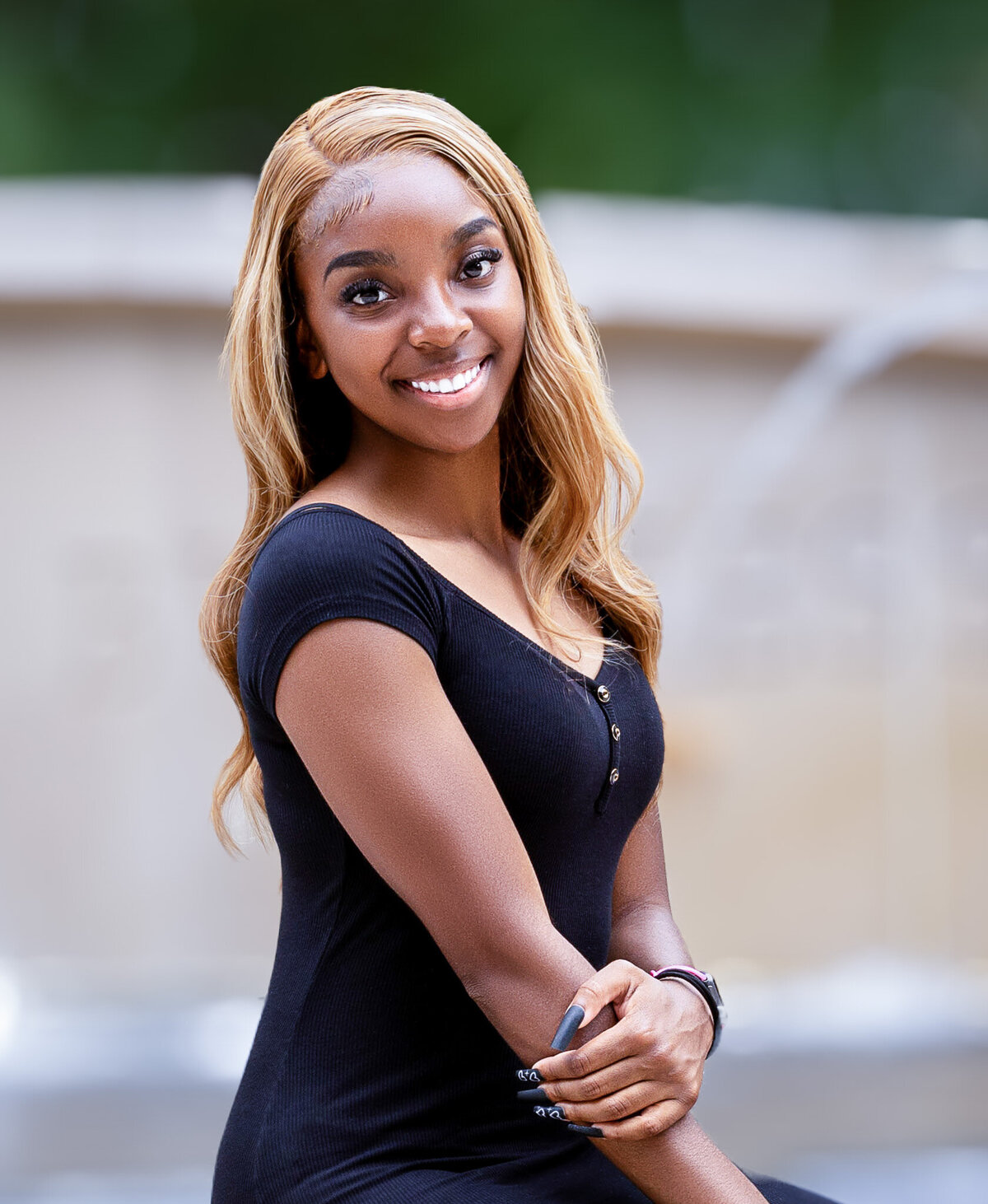 portrait of a young girl who is graduating high school