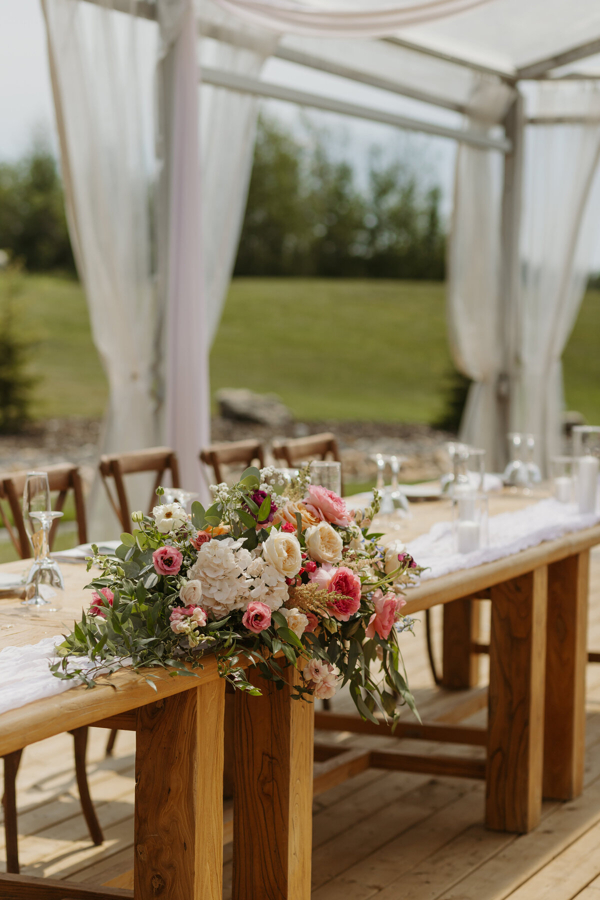Alberta wedding reception florals