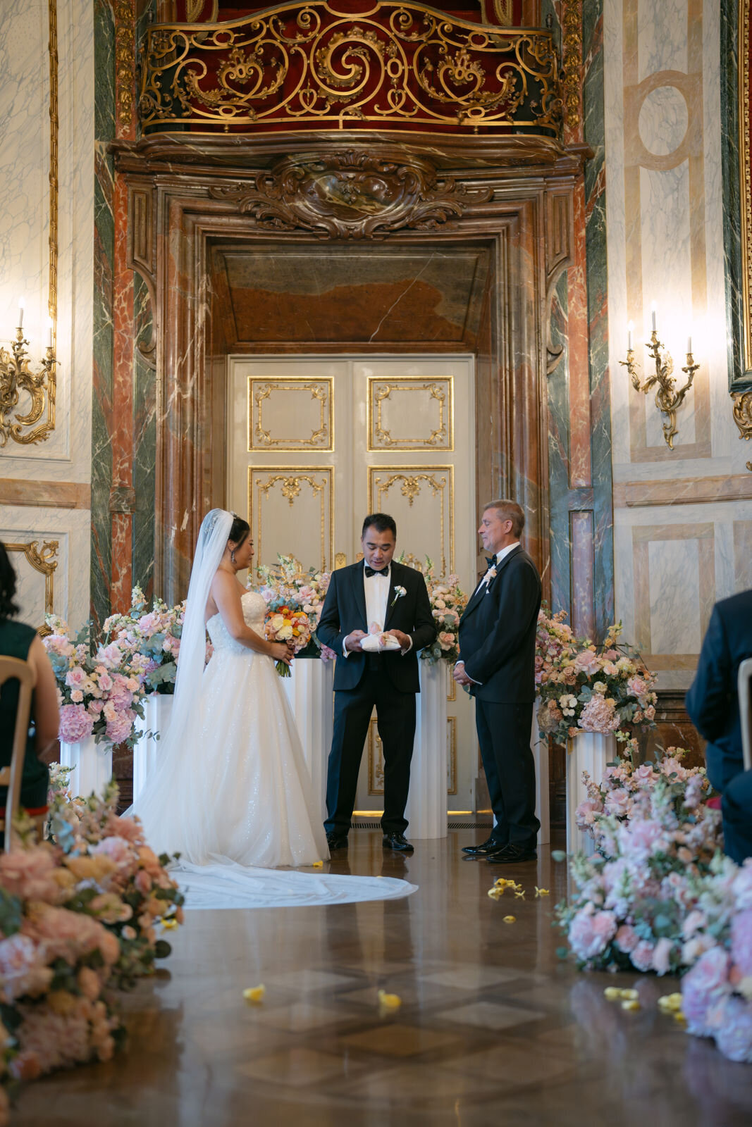 Couple facing each other at the ceremony before I do moment executed by ECLAT Destination Weddings