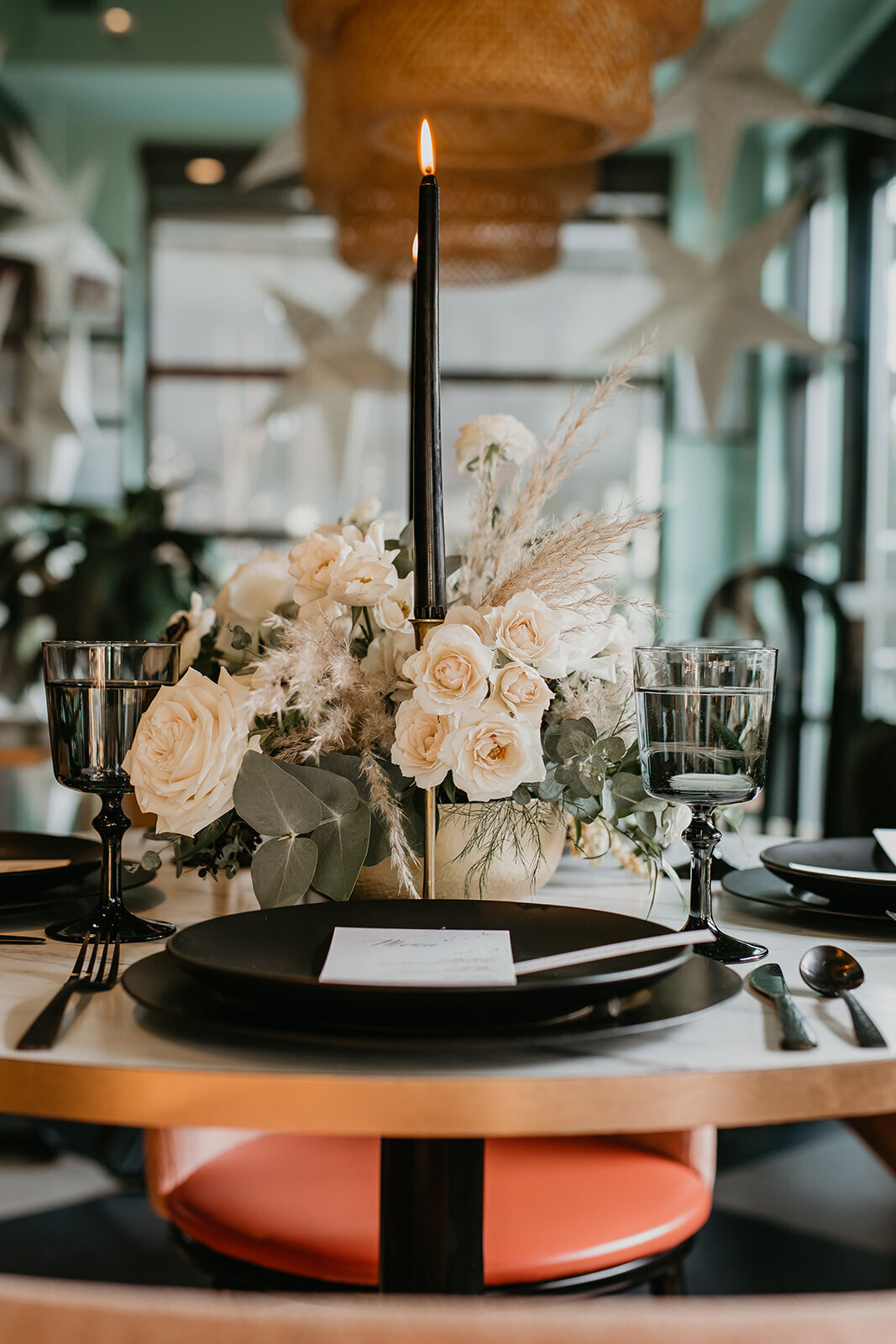 Modern black and pink wedding decor styled by Coco & Ash, an intimate and modern wedding planner based in Calgary, Alberta.  Featured on the Brontë Bride Vendor Guide.