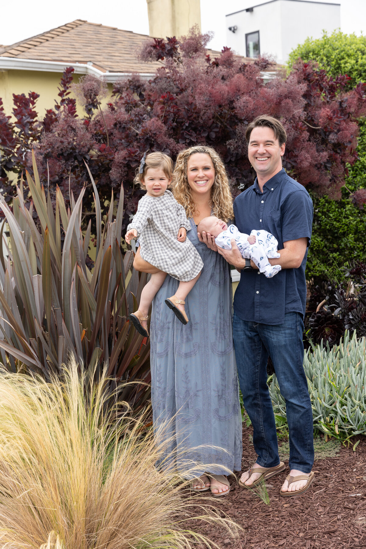 young family outdoors