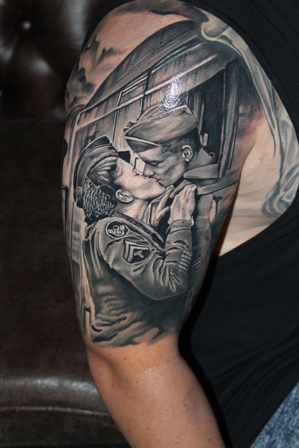 Farewell kiss tattoo