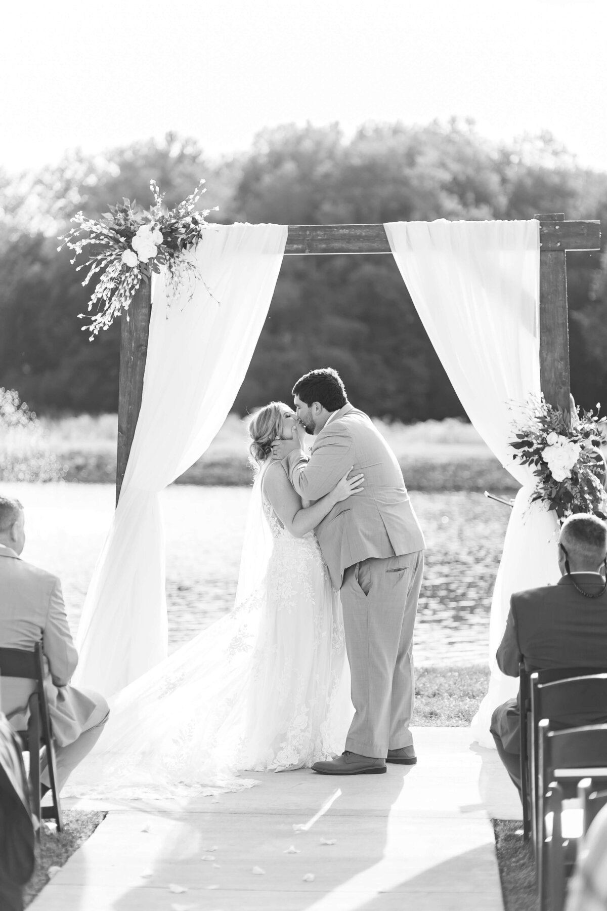 wedding ceremony at  The Barn at White Oaks, Murray, Kentucky