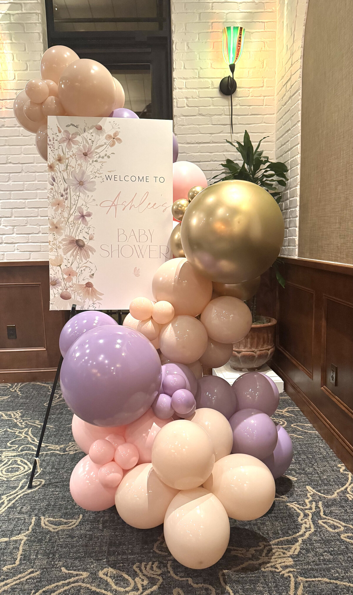 baby shower balloons pink purple