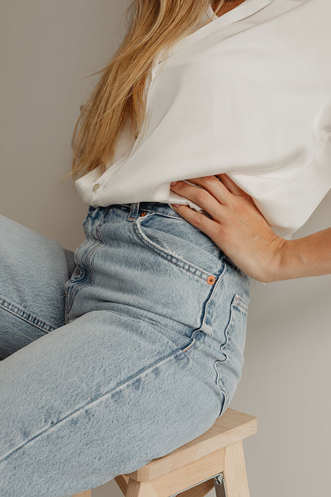 kaboompics_light-blue-jeans-white-silk-shirt-27717