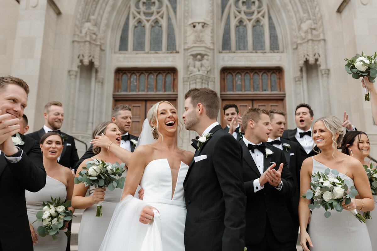 Indianapolis wedding photography church bridal party portrait