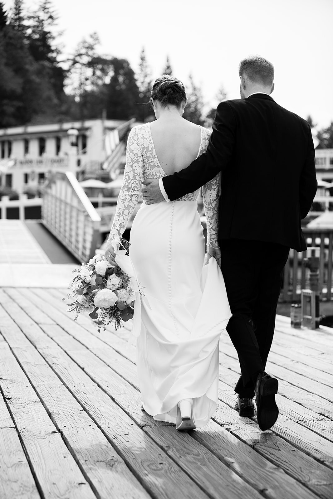 Roche Harbor Resort Wedding couple on dock