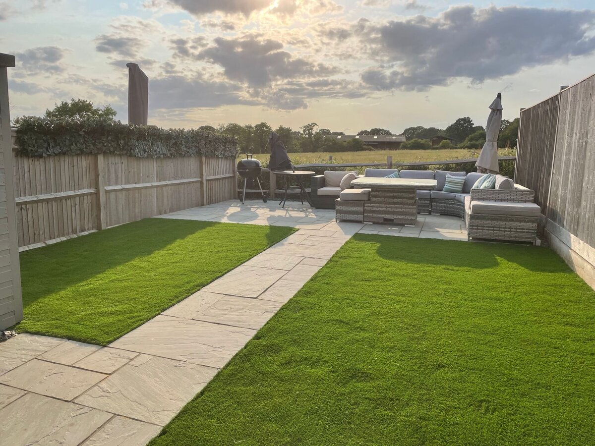 Modern garden artificial grass