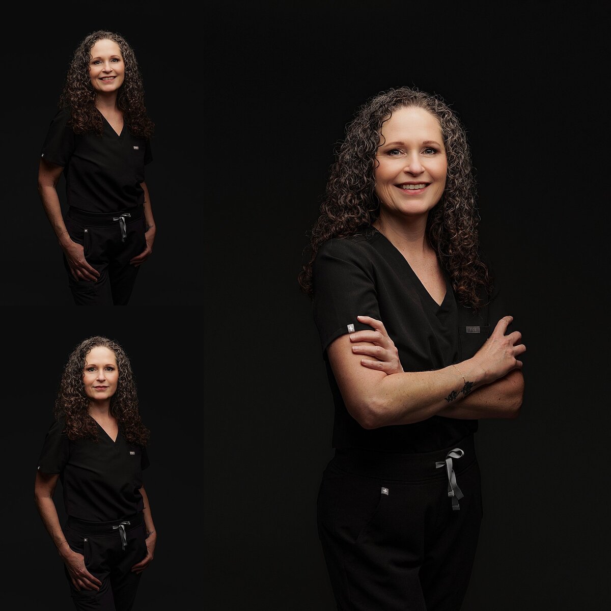 Professional headshot of confident woman in blazer taken at Haili Barton Photography studio in Austin