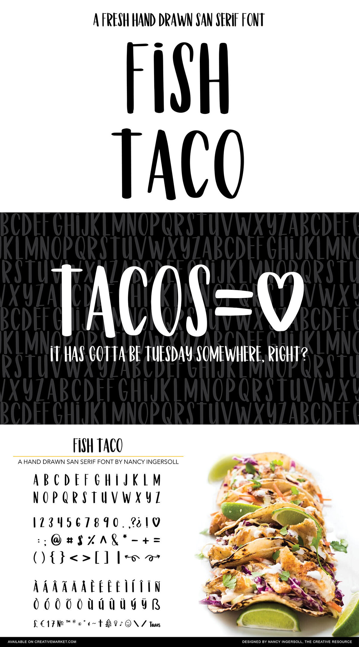 Fish Taco Font by Nancy Ingersoll