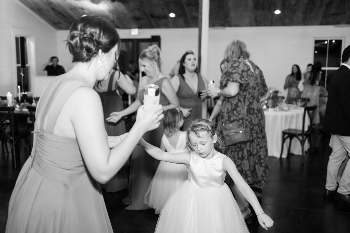 Wedding guests dancing at  The Barn at White Oaks, Murray, Kentucky