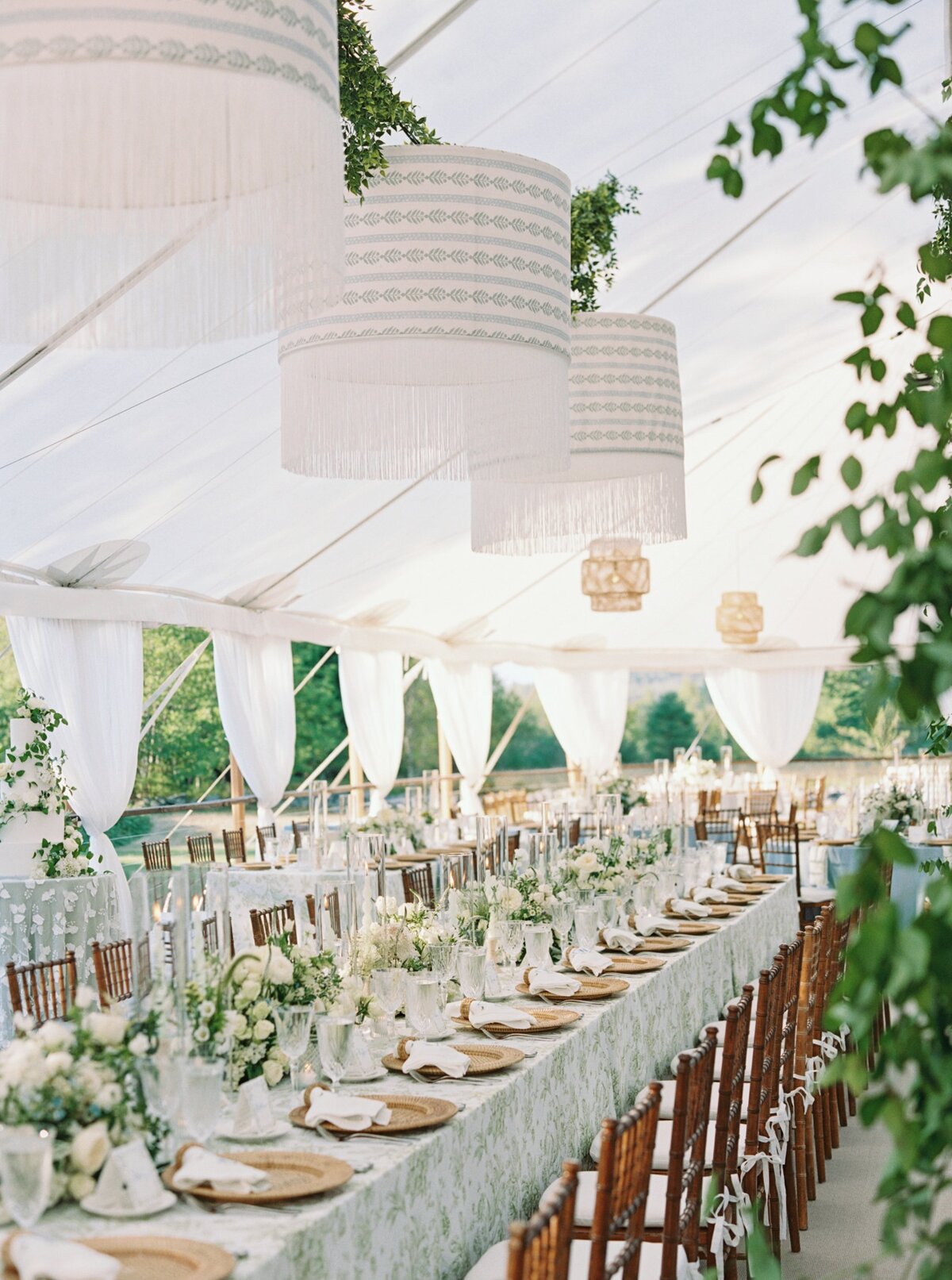 Immersive and Luxury Private Estate and Tented Wedding with Blue, Green and White Color Palette-21