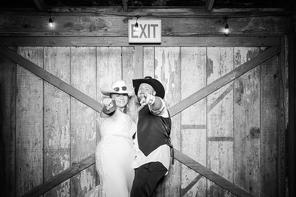 Barn wedding photo booth