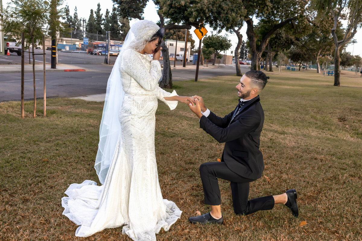 Bride & Groom Kissing – Intimate Wedding Moment in Los Angeles Park