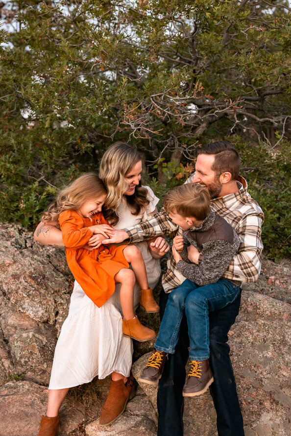 Family tickle session at a family photoshoot.
