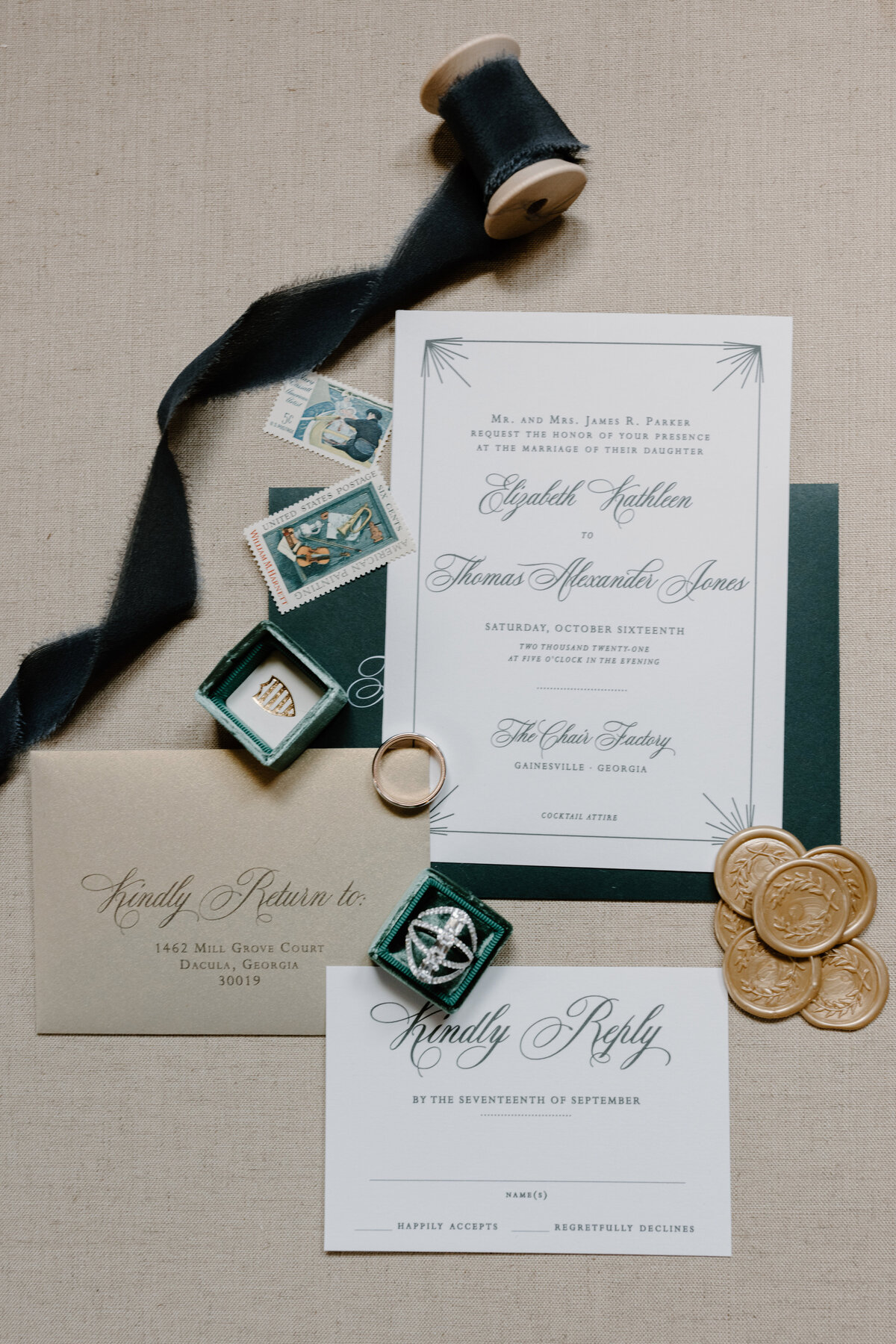 Tinlizzy Design Dawsonville Georgia wedding invitation designer