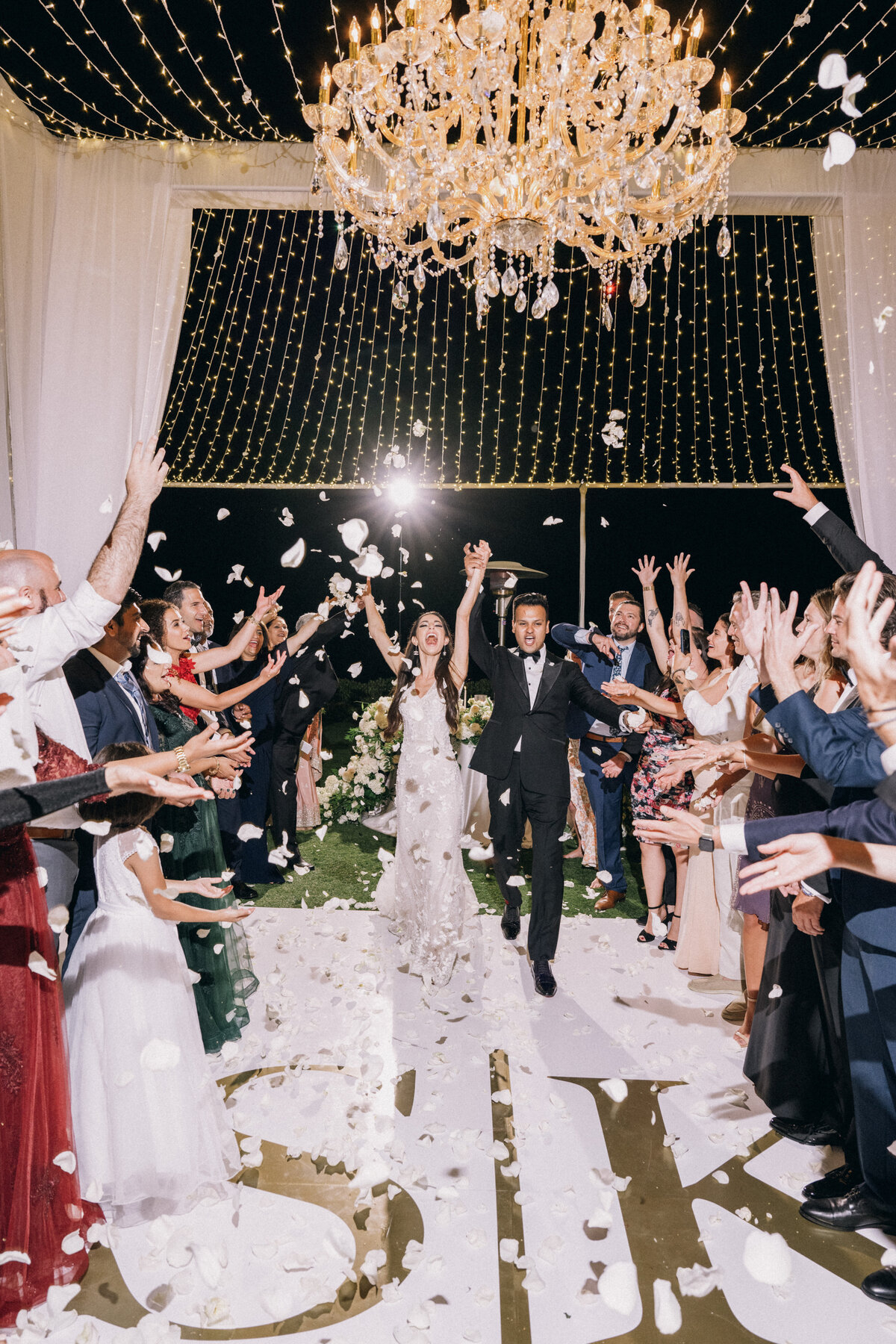 bride and grrom grand exit