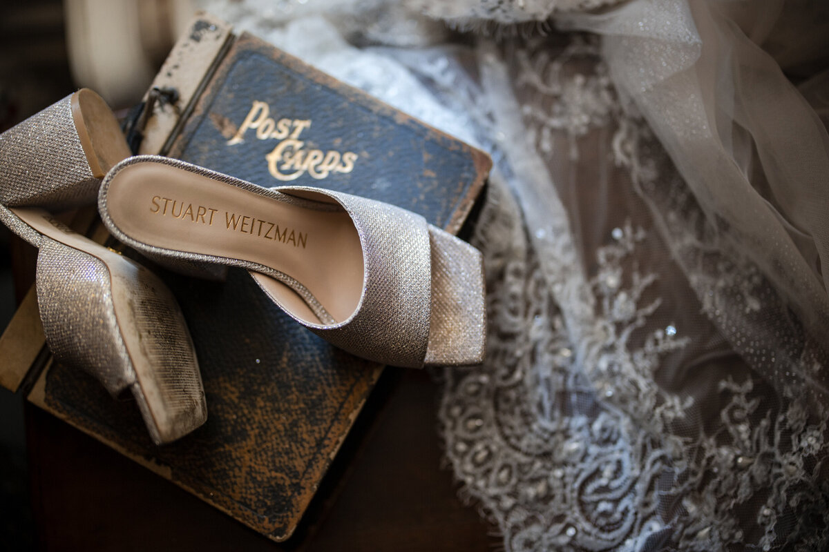 Stuart Weitzman wedding shoes at a destination wedding in Vermont
