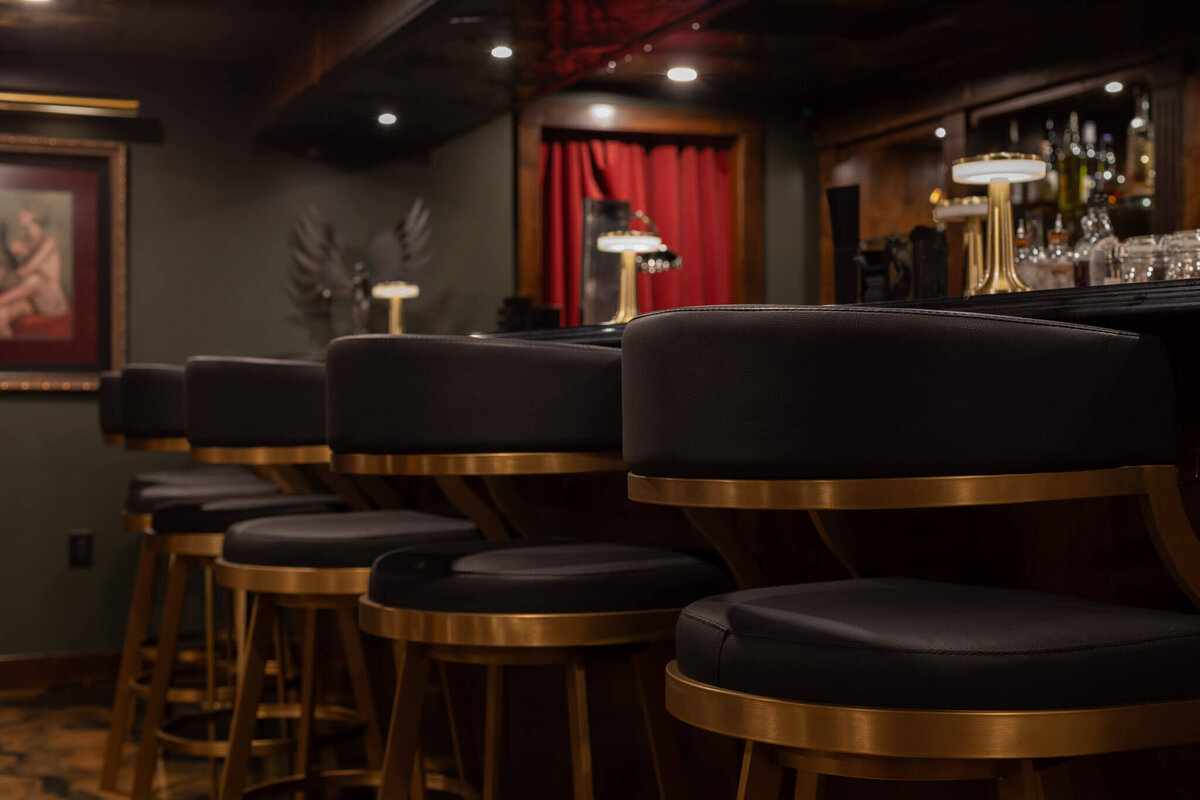 black and gold bar stools