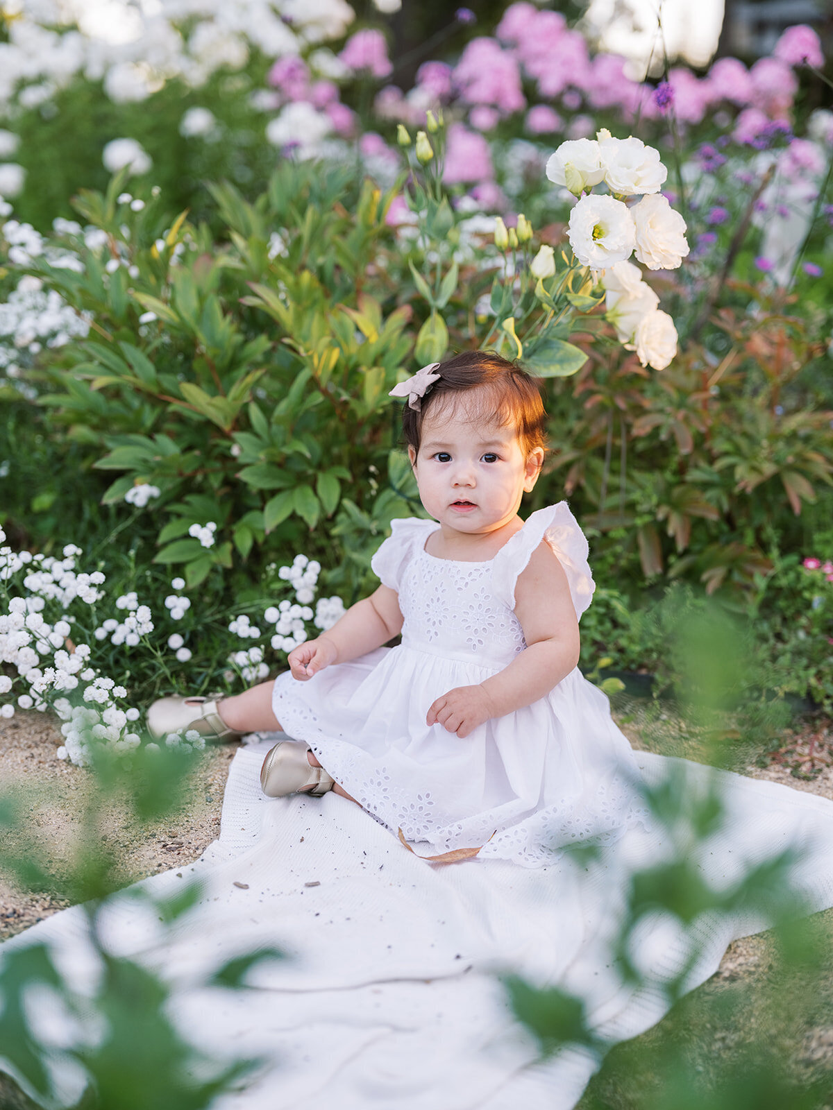 One year old photos Gamble Garden summer session Palo Alto Bay Area