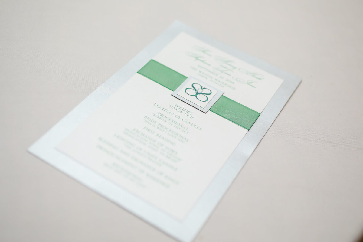 9 - Westin Tampa Wedding Program - Tampa Bay Wedding Planner