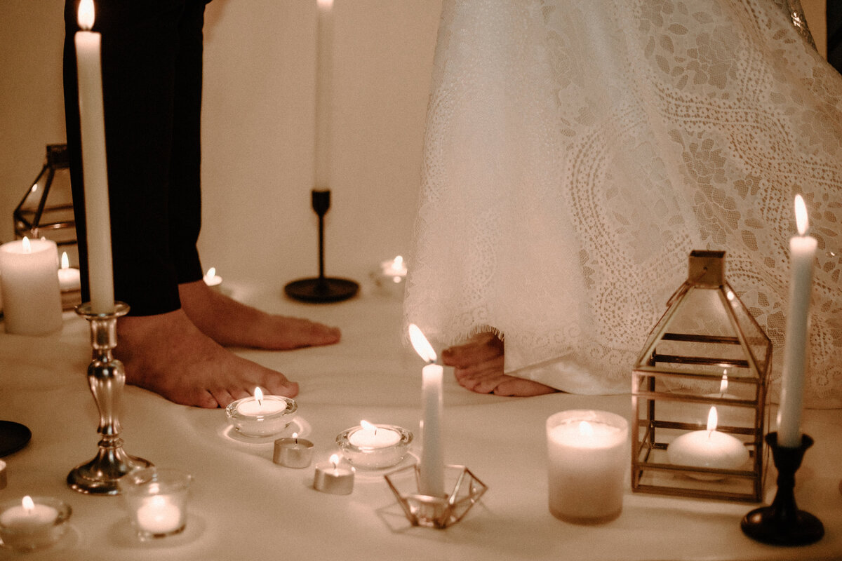 candlelight bridal photos