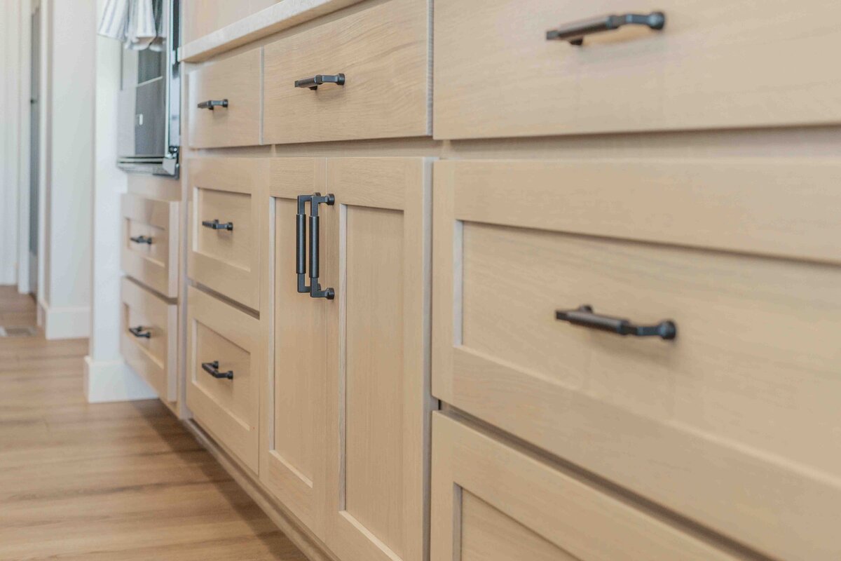 neutral wood cabinets in kitchen