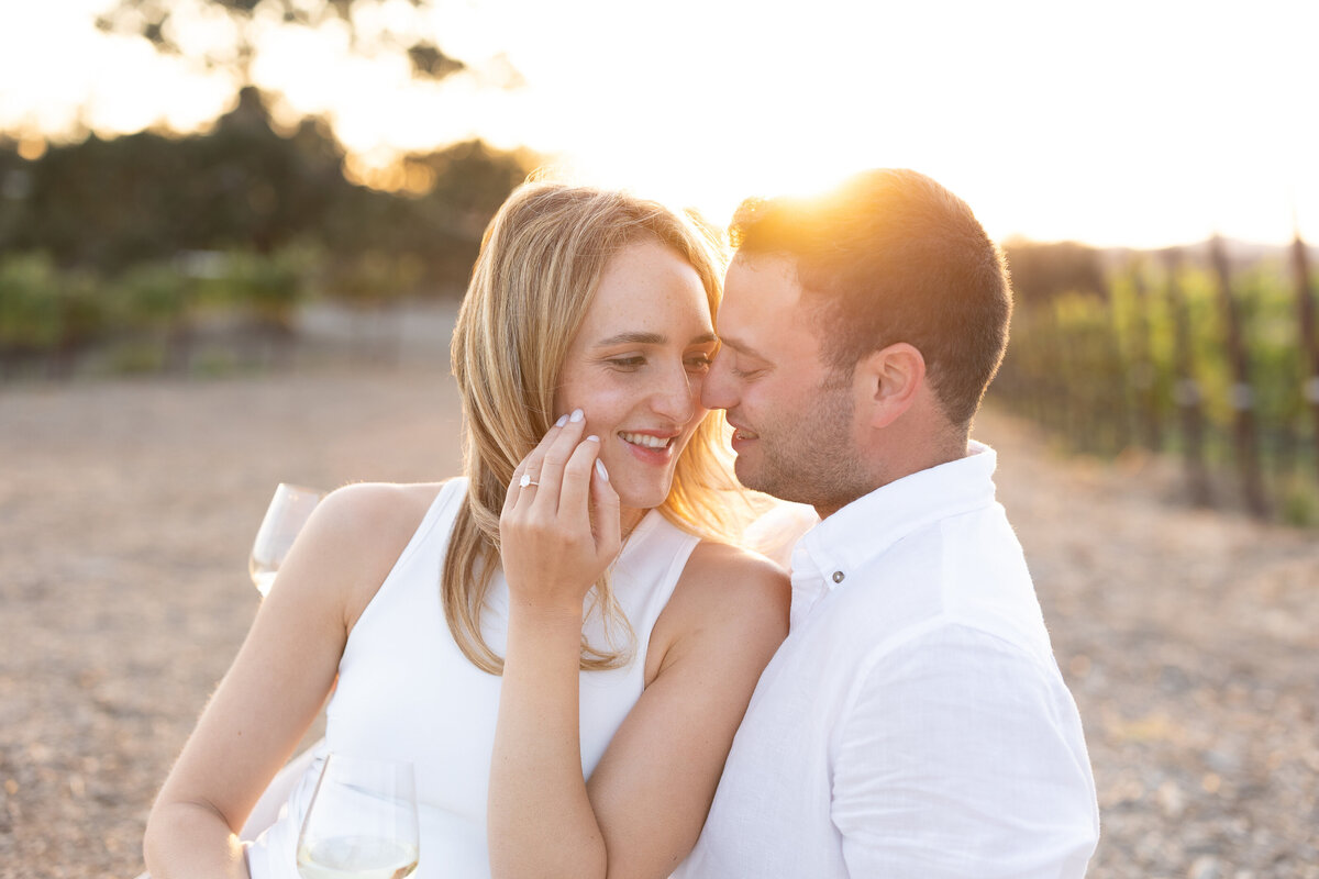 Couple stands infront of Architecture at Trentadue Winery