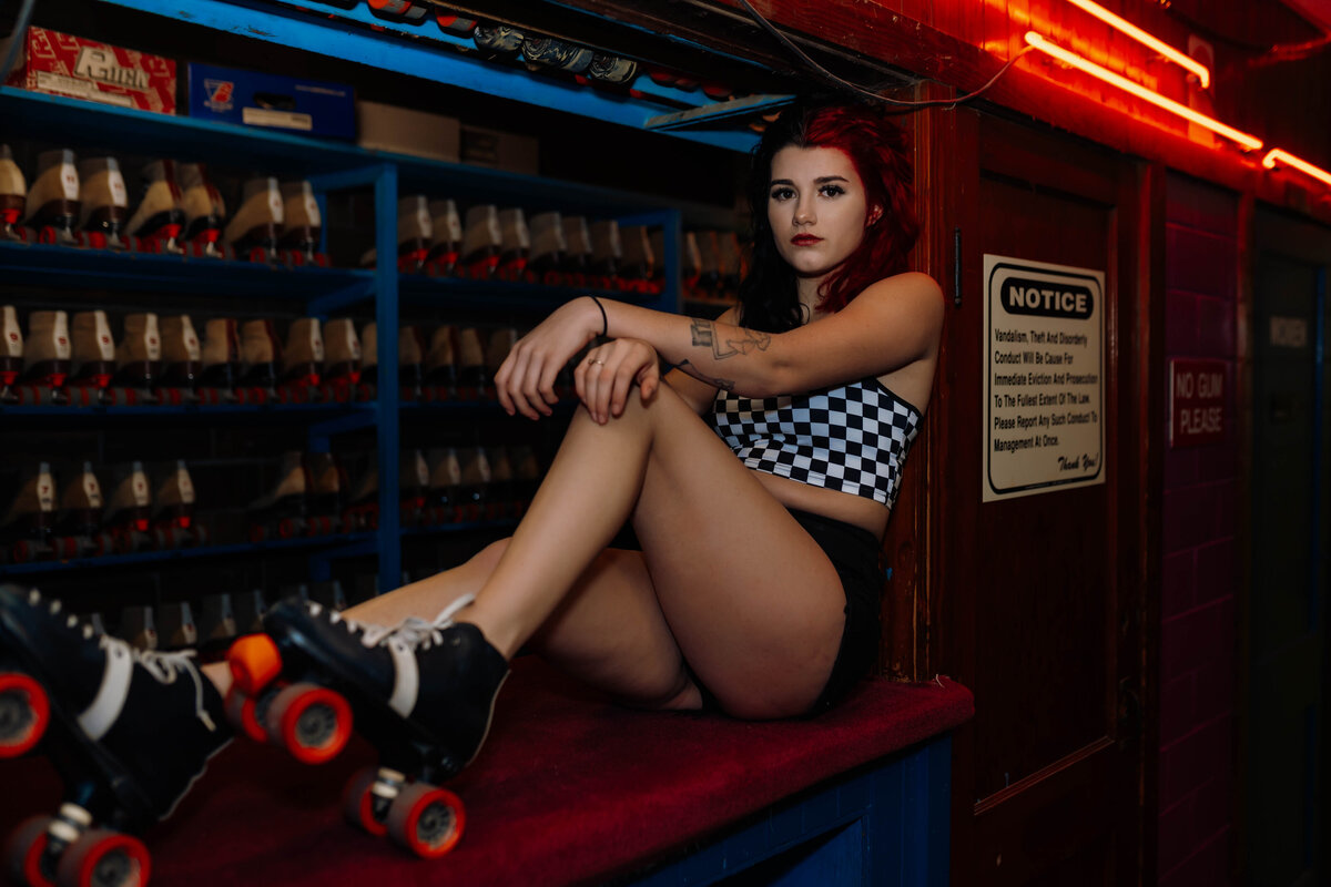 woman with rollerskates
