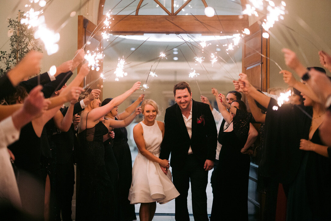 Sparkler Exist, outfit change, black velvet tux, pocket boutonniere 
