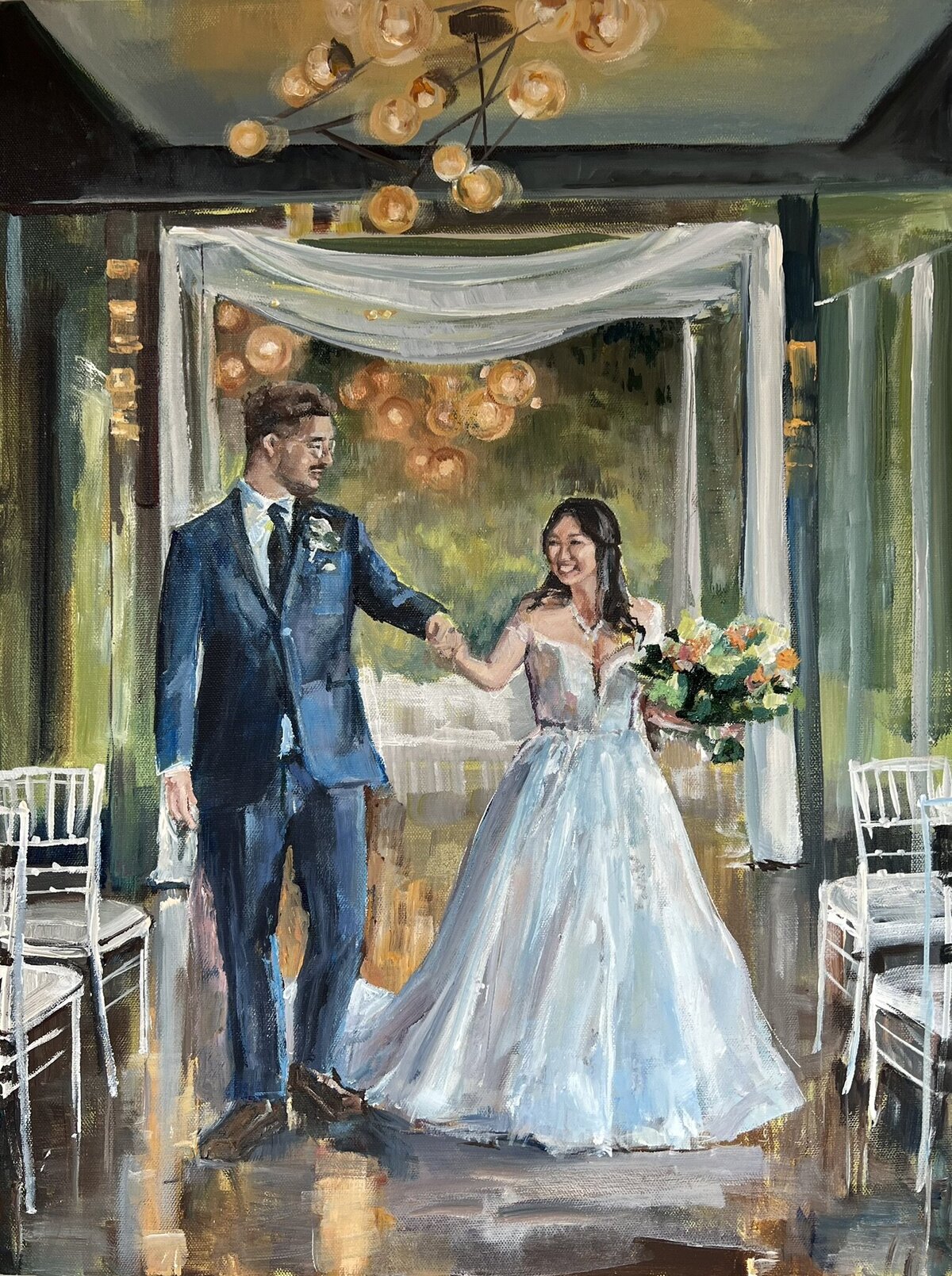 Canoe restaurant live wedding painting